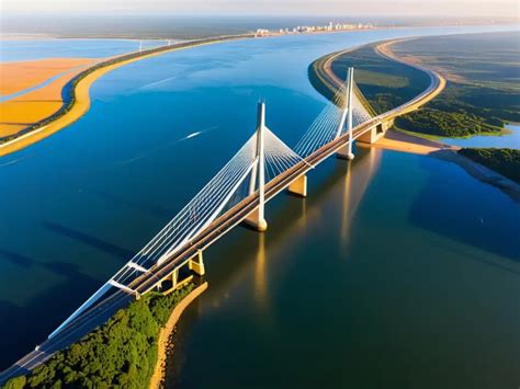 fotografía aérea del estuario del Tajo en Lisboa con el Puente Vasco da Gama