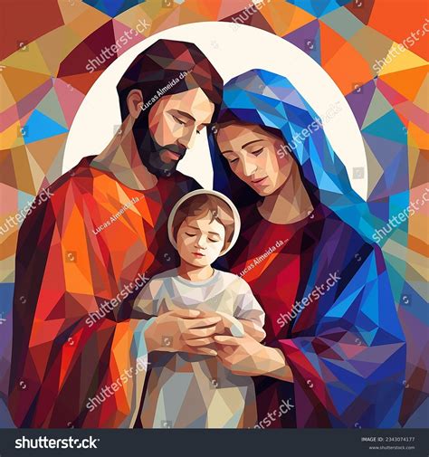 Representación artística de la Sagrada Familia y la genealogía de Jesús