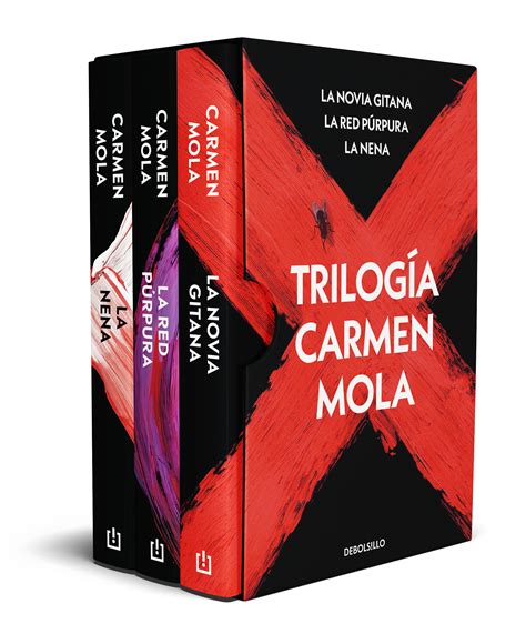 Esquema de la cronología de la trilogía de Carmen Mola: La novia gitana, La Red Púrpura y La Nena.