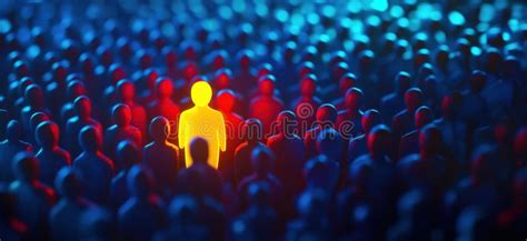 Ilustración de conceptos: una persona destacando en un grupo y un impacto positivo (noticia feliz)