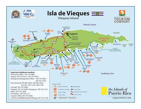 Mapa costero de la isla de Vieques destacando los puntos de buceo en la costa sur