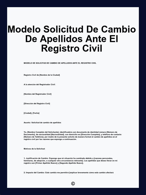 Infografía sobre los requisitos documentales necesarios para tramitar un cambio de apellidos en el Registro Civil.