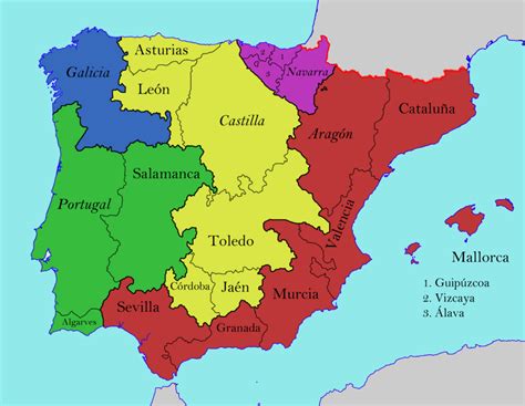 Mapa histórico de la Península Ibérica ilustrando las migraciones y raíces de los apellidos