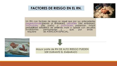 Infografía que detalla los factores de riesgo en el recién nacido, incluyendo peso y edad gestacional