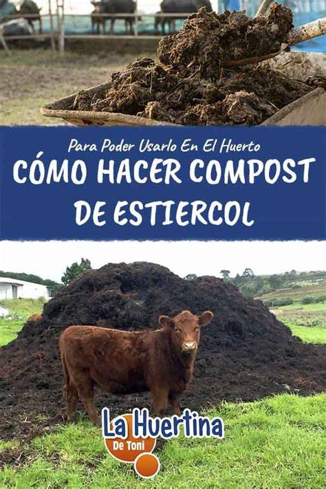 Estiércol de caballo en una pila de compost