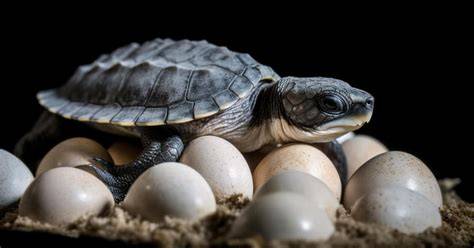 Tortuga terrestre hembra excavando un nido para la puesta de huevos