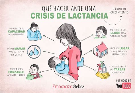 Infografía sobre las principales crisis o brotes de crecimiento en la lactancia materna.