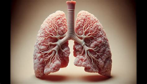 Esquema de pulmones sanos y pulmones afectados por displasia broncopulmonar