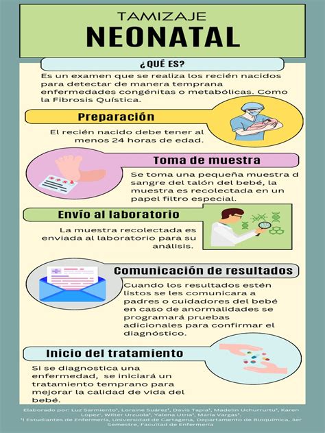 Infografía sobre las pruebas de tamizaje neonatal