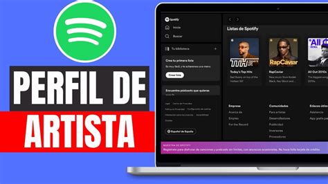 Captura de pantalla de un perfil de artista en Spotify destacando la biografía, fotos y 