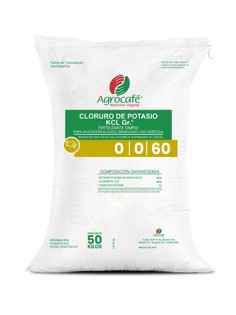 Foto de gránulos de cloruro de potasio (KCl) fertilizante