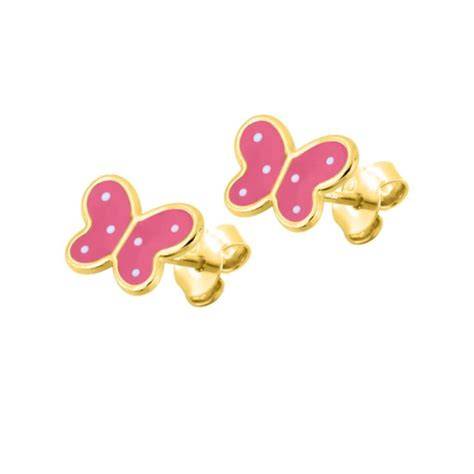 Pendientes de oro con esmalte para niñas pequeñas