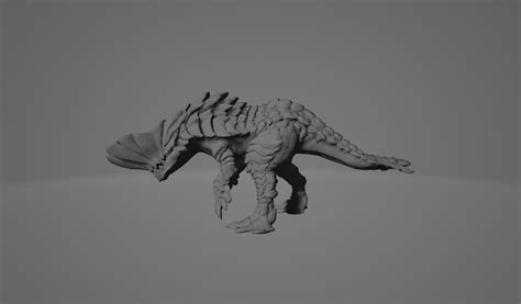 Esquema anatómico de Barroth mostrando su cresta y armadura de barro