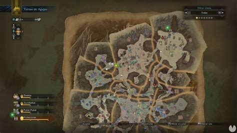 Mapa del Yermo de Agujas con zonas de barro marcadas