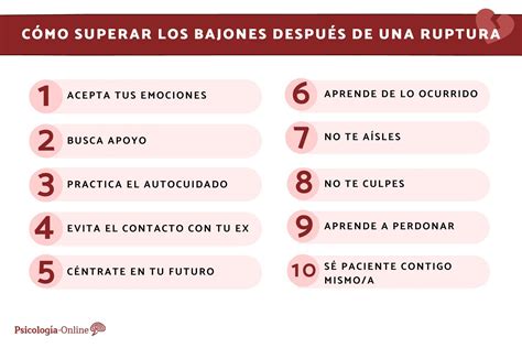 Infografía con un decálogo de consejos para superar una ruptura.
