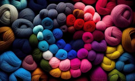 Tejedoras voluntarias clasificando ovillos de lana de colores