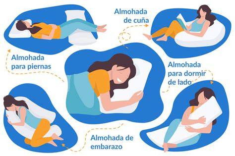 Infografía comparativa de diferentes formas de almohadas de lactancia (C, O, medialuna, churro)