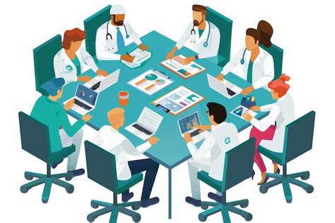 Equipo médico multidisciplinario en consulta