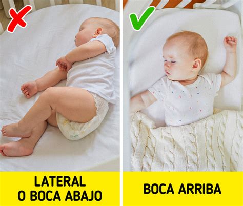 ilustración mostrando la posición correcta para acostar a un bebé boca arriba