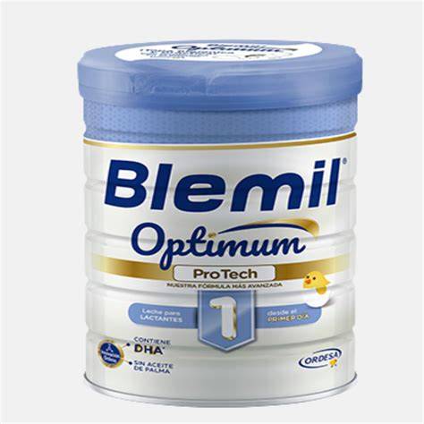 Infografía comparativa: Composición de Blemil Optimum 1 frente a los pilares nutricionales de la leche materna.