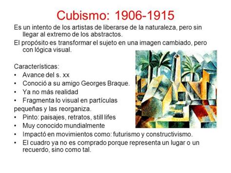 Infografía sobre las características clave del cubismo