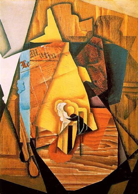 Juan Gris: Hombre en el café. 1914. Técnica mixta.