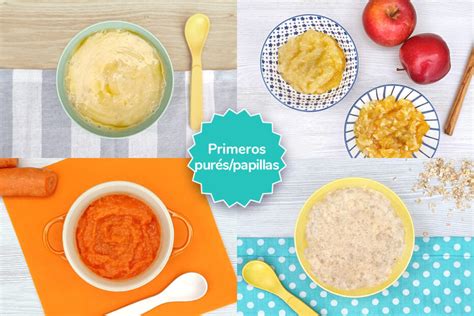 Ilustración de diferentes frutas aptas para papillas infantiles.