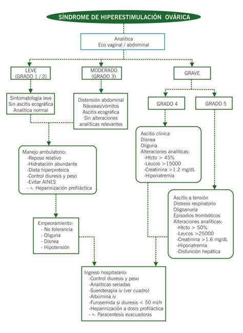 infografía detallando el proceso del síndrome de hiperestimulación ovárica con iconos representativos de los síntomas y causas