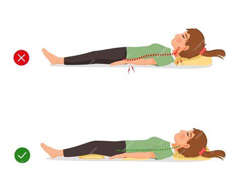 Gráfico mostrando la alineación incorrecta del cuello del bebé con almohada