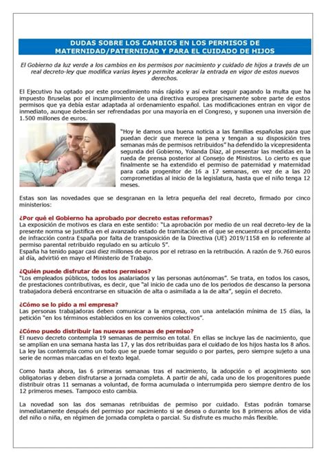 Infografía: Cronología de la evolución de los permisos parentales en España