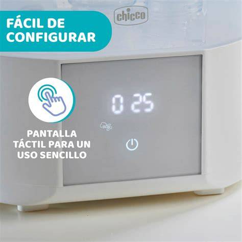 Infografía esterilizador Chicco con secador y modos modular