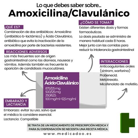 Infografía sobre la combinación de amoxicilina con ácido clavulánico y su acción