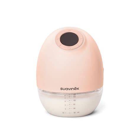 Panel de control del extractor Suavinex manos libres con la pantalla LED encendida.