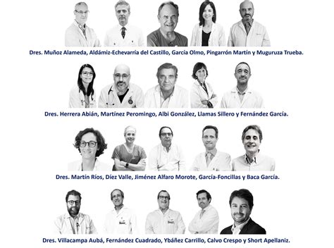 Composición de retratos de los especialistas médicos destacados.