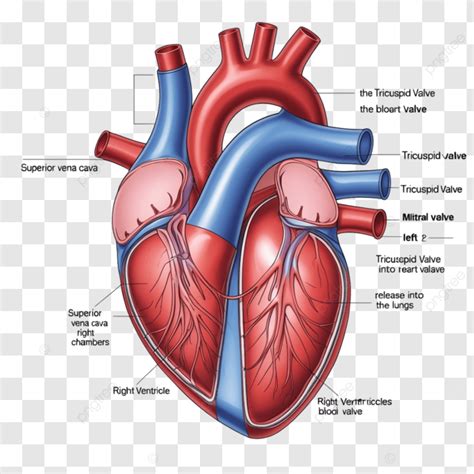 Diagrama esquemático del corazón humano y sus válvulas