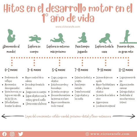 Tabla que resume los hitos motores clave en el primer año de vida.