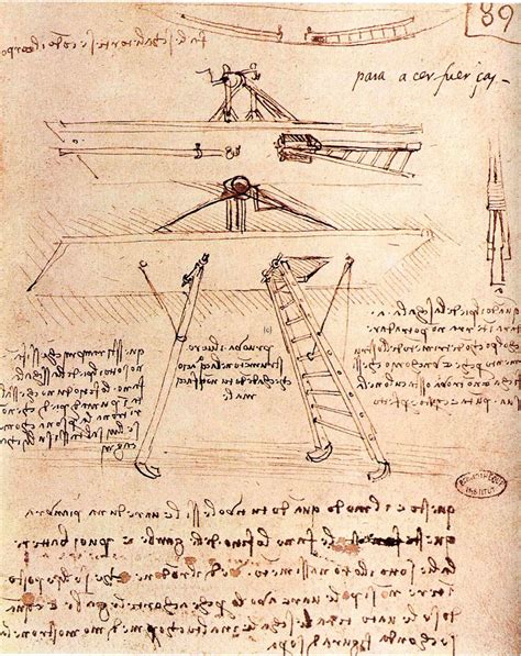 Boceto de un aparato volador de Leonardo da Vinci