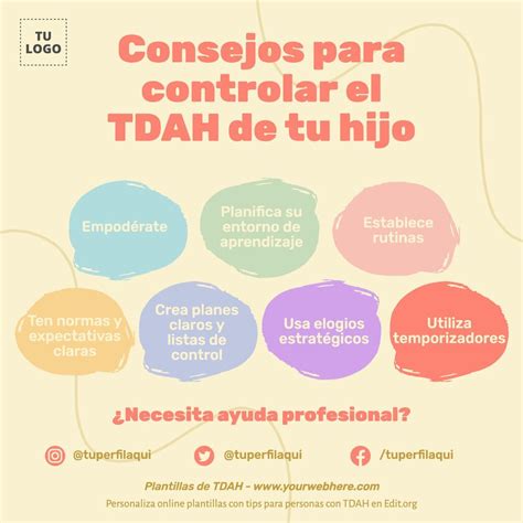 infografía resumiendo los consejos para estudiantes con TDAH
