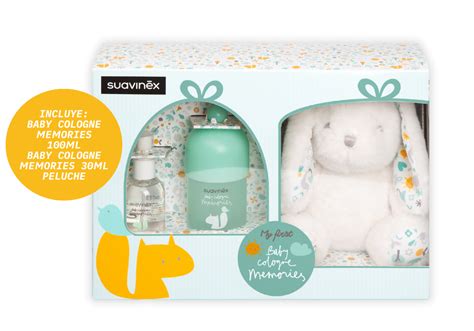 Imagen promocional de la fragancia Suavinex Dear Mommy junto a Baby Cologne en su estuche de presentación.