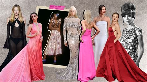 Collage de moda con diferentes estilos de vestidos de fiesta: lentejuelas, cortes asimétricos y diseños fluidos.