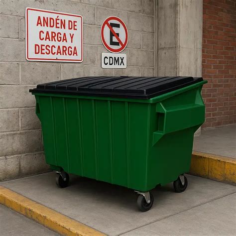 Fotografía de un contenedor de basura con un cartel de advertencia