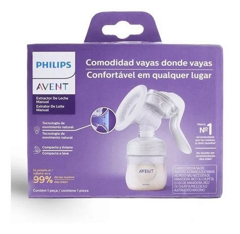 Extractor de leche manual Philips Avent, mostrando el diseño ergonómico y el cojín masajeador