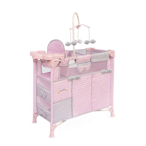 Cuna y cambiador plegable para muñecas con accesorios incluidos