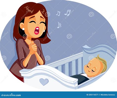 Madre cantando una canción de cuna a su bebé