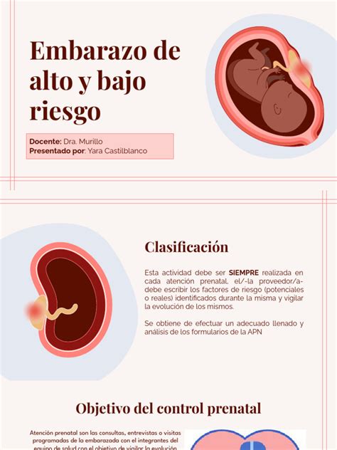 Infografía comparando embarazo de bajo riesgo y embarazo de alto riesgo.