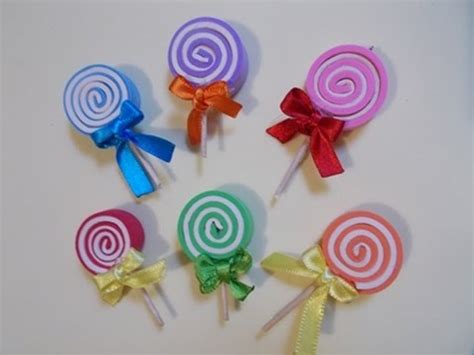 Mini chupetas y paletas de caramelo de goma eva para decoración