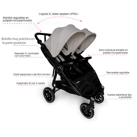 Esquema de las medidas clave de la silla Easy Twin 4