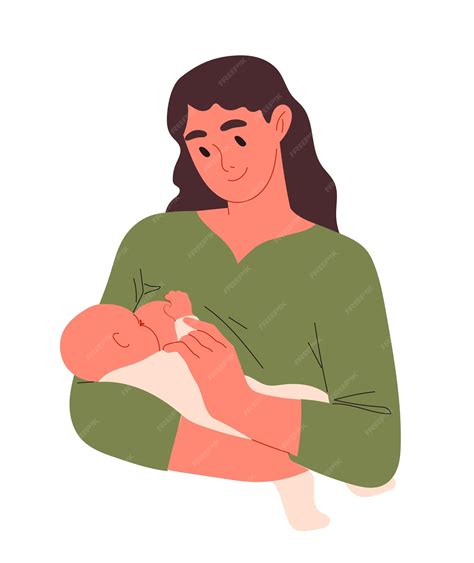 Ilustración de una madre amamantando a su bebé con ternura.
