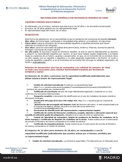 Documentación necesaria para acreditar la residencia en la Comunidad de Madrid