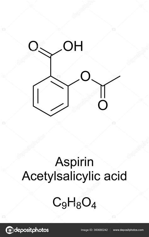 Esquema de la molécula de ácido acetilsalicílico y pastillas de aspirina